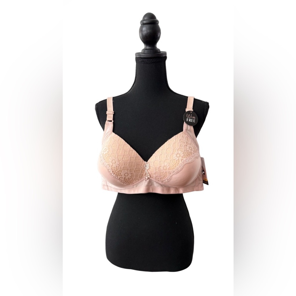 Pima Valentina Wirefree Lace Bra in Soft Pink